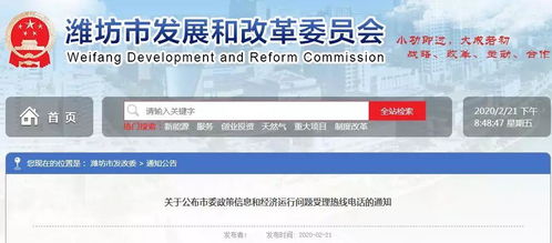 潍坊开通政策信息与经济问题咨询热线，便捷服务助力发展